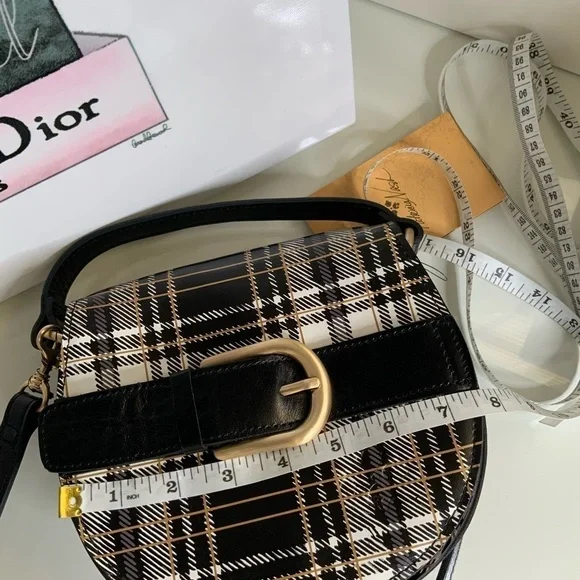 Patricia Nash Annfield Crossbody Bag Black and White Plaid